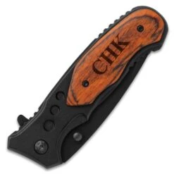 Timber Wolf Expedition Pocket Knife - 3Cr13 Stainless Steel Blade, Engravable Pakkawood Handle, Assisted Opening -Knife Series Shop E19 TW1398