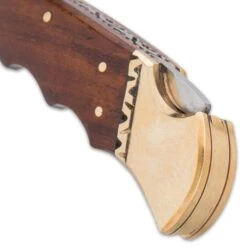 Timber Wolf Chief Executive Pocket Knife - Damascus Steel Blade, Wooden Handle Scales, Brass Bolsters, Fileworked Spine 10 Timber Wolf Chief Executive Pocket Knife - Damascus Steel Blade, Wooden Handle Scales, Brass Bolsters, Fileworked Spine -Knife Series Shop E19 TW723