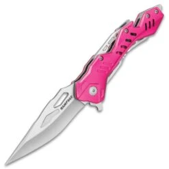 Rampage Pink Atomica Assisted Opening Pocket Knife - Stainless Steel Blade, Aluminum Handle, Bottle Opener, Pocket Clip - Closed 4 3/4” 9 Rampage Pink Atomica Assisted Opening Pocket Knife - Stainless Steel Blade, Aluminum Handle, Bottle Opener, Pocket Clip - Closed 4 3/4” -Knife Series Shop E19 UC3303