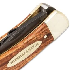 Bushmaster Classic Whittler’s Pocket Knife - Carbon Steel Blades, Wooden Handle Scales, Nickel Silver Bolsters - Closed Length 4 1/4” -Knife Series Shop E19 UC3385