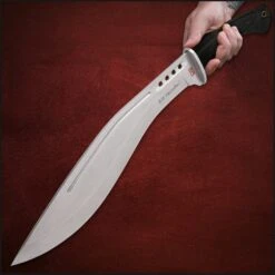 Honshu D2 Boshin Kukri And Sheath - D2 Tool Steel, Thru-Holes, Molded TPR Handle, Lanyard Hole - Length 19 5/8” -Knife Series Shop E46 UC3241D2