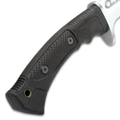 Honshu Boshin Parang With Leather Belt Sheath - 7Cr13 Stainless Steel Blade, Thru-Holes, Molded TPR Handle, Lanyard Hole - Length 19 1/2” -Knife Series Shop E46 UC3242