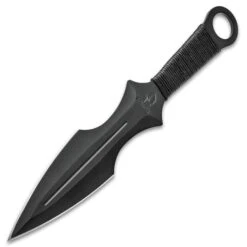 Super Spartan Throwing Dagger With Nylon Sheath - Stainless Steel Construction, Non-Reflective, Cord-Wrapped Handle - Length 14 3/4” -Knife Series Shop E47 BK4216