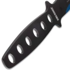 Ridge Runner Arctic Blue Throwing Knife Set And Sheath - 12 Pieces, Solid Stainless Steel Construction, Penetrating Point - Length 5 3/4” -Knife Series Shop E47 RR714