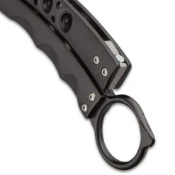 Galaxy Karambit Balisong Knife - Stainless Steel Blade, Colorful Artwork, Magnet Lock, Finger-Ring - Length 7 1/2” -Knife Series Shop E49 BK5363