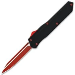 Red And Black OTF Automatic Knife And Sheath - Stainless Steel Blade, Metal Alloy Handle - Length 8 3/4" 9 Red And Black OTF Automatic Knife And Sheath - Stainless Steel Blade, Metal Alloy Handle - Length 8 3/4" -Knife Series Shop F04 VB1234
