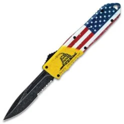 Don't Tread On Me OTF Automatic Knife And Sheath - Stainless Steel Blade, 3D-Printed Metal Handle, Pocket Clip 9 Don't Tread On Me OTF Automatic Knife And Sheath - Stainless Steel Blade, 3D-Printed Metal Handle, Pocket Clip -Knife Series Shop F04 VB1818