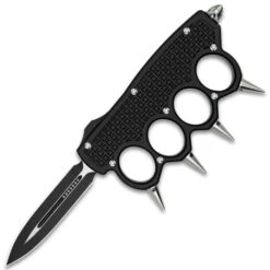 Spiked OTF Automatic Knuckle Knife - Stainless Steel Blade, Aircraft-Grade Aluminum, Pocket Clip - Closed 5 1/4" 9 Spiked OTF Automatic Knuckle Knife - Stainless Steel Blade, Aircraft-Grade Aluminum, Pocket Clip - Closed 5 1/4" -Knife Series Shop F04 VB1849