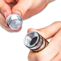 Grey Titanium Spiral Dagger With Sheath - Stainless Steel Construction, Quad-Edged Blade, Hidden Compartment - Length 16 1/2” -Knife Series Shop F17 BK4490