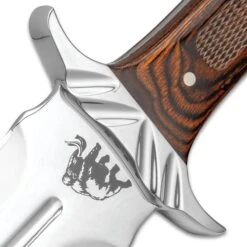 Fur Trader Toothpick Knife With Sheath - Stainless Steel Blade, Wooden Handle, Brass Pins And Lanyard Hole - Length 14 3/4” -Knife Series Shop F17 BK4570