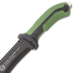 Colombian Bogota Survival Fixed Blade Knife With Sheath - Stainless Steel Blade, Serrations, Grippy TPR Handle - Length 12 7/10” -Knife Series Shop F17 BK4656