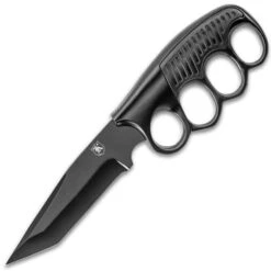 Sentry Knucklebuster Knife With Sheath - Stainless Steel Blade, Non-Reflective Finish, Aluminum Handle - Length 9 1/4” -Knife Series Shop F17 BK4988