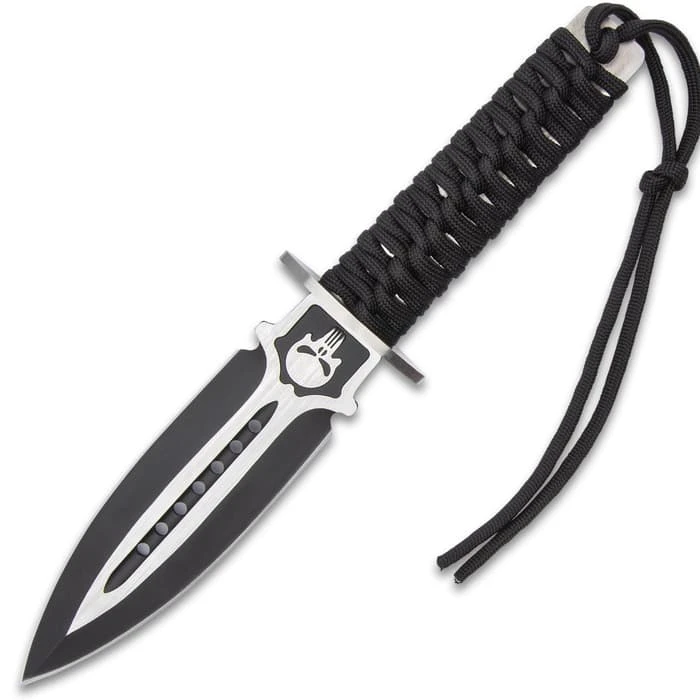 Skull Dagger And Sheath - 3Cr13 Stainless Steel Blade, Nylon Rope Wrapped Stainless Steel Handle - Length 9” 5 Skull Dagger And Sheath - 3Cr13 Stainless Steel Blade, Nylon Rope Wrapped Stainless Steel Handle - Length 9” - Image 5