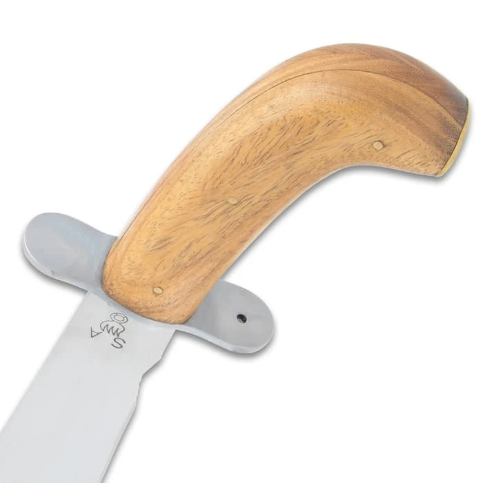 Replica US Model 1909 Bolo Machete And Scabbard - High Carbon Steel Blade, Wooden Handle - Length 19 1/4” 5 Replica US Model 1909 Bolo Machete And Scabbard - High Carbon Steel Blade, Wooden Handle - Length 19 1/4” - Image 5