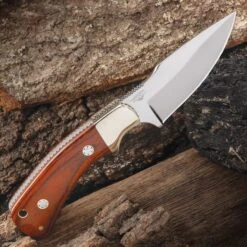 Gil Hibben Diamondback Knife And Sheath - 7Cr17 Steel Blade, Pakkawood Handle, Nickel Silver Bolster - Length 7 7/8” -Knife Series Shop F17 GH5100