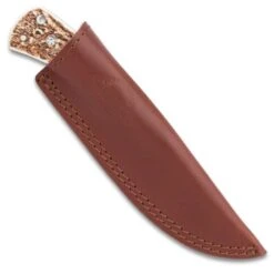 Gil Hibben Diamondback Stag Knife And Sheath - German 1.4116 Steel Blade, Stag Handle, Nickel Silver Bolster - Length 7 7/8” -Knife Series Shop F17 GH5100GS