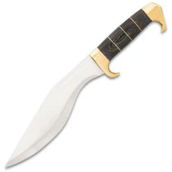 Timber Rattler Grey Gurkha Kukri And Sheath - Stainless Steel Blade, Pakkawood Handle, Brass Pommel - Length 16 1/2” 9 Timber Rattler Grey Gurkha Kukri And Sheath - Stainless Steel Blade, Pakkawood Handle, Brass Pommel - Length 16 1/2” -Knife Series Shop F17 TR175