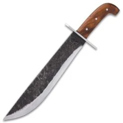 Timber Wolf US 139 Survivor Knife And Sheath - Rough-Forged Carbon Steel Blade, Wooden Handle, Brass Pins -Knife Series Shop F17 TW1027