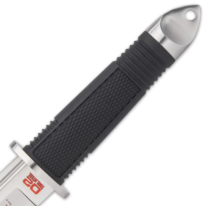 United Cutlery Honshu D2 Tanto Knife With Sheath - D2 Tool Steel Blade, Overmolded Grip, Stainless Steel Guard - Length 16 3/4” 5 United Cutlery Honshu D2 Tanto Knife With Sheath - D2 Tool Steel Blade, Overmolded Grip, Stainless Steel Guard - Length 16 3/4” - Image 5