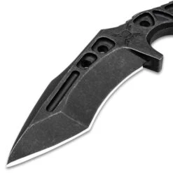 M48 OPS Tanker Combat Karambit With Sheath - 3Cr13 Stainless Steel Construction, Black Finish, Open-Ring Pommel - Length 9 1/8” -Knife Series Shop F17 UC3443