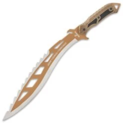 USMC Desert OPS Sawback Kukri With Sheath - Stainless Steel Blade, Non-Reflective Coating, ABS Handle - Length 22” -Knife Series Shop F17 UC3506