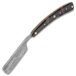 Timber Wolf Calcutta Folding Razor Knife And Sheath - Damascus Steel Blade, Bone Handle Scales, Brass Liners And Pins - Length 9 3/4” 9 Timber Wolf Calcutta Folding Razor Knife And Sheath - Damascus Steel Blade, Bone Handle Scales, Brass Liners And Pins - Length 9 3/4” -Knife Series Shop F19 TW1158