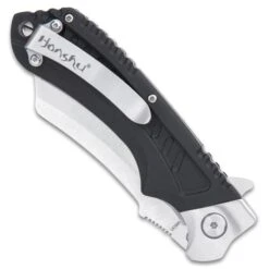 Honshu Sekyuriti Razor Pocket Knife - D2 Tool Steel Blade, G10 Handle Scales, Pocket Clip, Lanyard Hole - Closed 4 7/8” -Knife Series Shop F19 UC3452