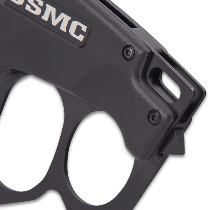 USMC Trench Folding Knuckle Knife - Stainless Steel Blade, TPU Handle, Glass Breaker Pommel, Pocket Clip - Closed 4 3/4” 5 USMC Trench Folding Knuckle Knife - Stainless Steel Blade, TPU Handle, Glass Breaker Pommel, Pocket Clip - Closed 4 3/4” - Image 5