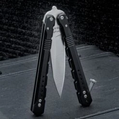 Honshu Senjutsu Fly Butterfly Knife - 7Cr17 Stainless Steel Blade, Anodized 6061 Aluminum Handles, Stainless Steel Latch - Closed Length 5 1/4” 10 Honshu Senjutsu Fly Butterfly Knife - 7Cr17 Stainless Steel Blade, Anodized 6061 Aluminum Handles, Stainless Steel Latch - Closed Length 5 1/4” -Knife Series Shop F49 UC3526