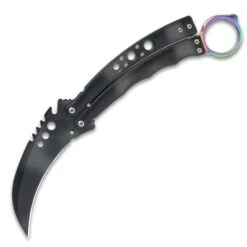 Black Hawk Karambit Butterfly Knife - Stainless Steel Blade, Stainless Steel Handle, Open-Ring Pommel - Closed 6" 9 Black Hawk Karambit Butterfly Knife - Stainless Steel Blade, Stainless Steel Handle, Open-Ring Pommel - Closed 6" -Knife Series Shop F49 VB1917