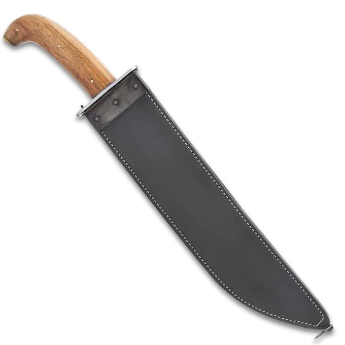 Replica US Model 1909 Bolo Machete And Scabbard - High Carbon Steel Blade, Wooden Handle - Length 19 1/4” 6 Replica US Model 1909 Bolo Machete And Scabbard - High Carbon Steel Blade, Wooden Handle - Length 19 1/4” - Image 6
