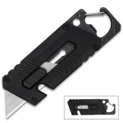Havoc Utility Knife - Stainless Steel Blade, Nylon Fiber And Steel Handle, Integrated Carabiner, Slide Trigger - Closed Length 4” 11 Havoc Utility Knife - Stainless Steel Blade, Nylon Fiber And Steel Handle, Integrated Carabiner, Slide Trigger - Closed Length 4” -Knife Series Shop G17 BK5743