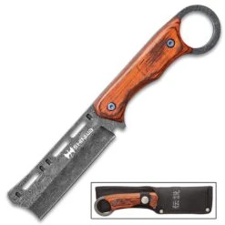 Shinwa Bloodwood Cleaver Knife With Sheath - 3Cr13 Stainless Steel Blade, Full-Tang, Pakkawood Handle Scales - Length 9” 11 Shinwa Bloodwood Cleaver Knife With Sheath - 3Cr13 Stainless Steel Blade, Full-Tang, Pakkawood Handle Scales - Length 9” -Knife Series Shop G17 KZ1046