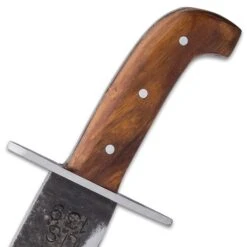 Timber Wolf US 139 Survivor Knife And Sheath - Rough-Forged Carbon Steel Blade, Wooden Handle, Brass Pins -Knife Series Shop G17 TW1027