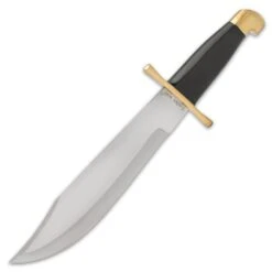 Timber Wolf Indus Valley Bowie Knife And Sheath - Stainless Steel Blade, Black Buffalo Horn Handle, Brass Pommel - Length 16” -Knife Series Shop G17 TW1252