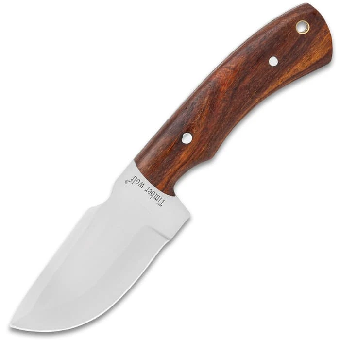 Timber Wolf Deep Canyon Skinner Knife And Sheath - High Carbon Steel Blade, Wooden Handle - Length 8 1/2” 5 Timber Wolf Deep Canyon Skinner Knife And Sheath - High Carbon Steel Blade, Wooden Handle - Length 8 1/2” - Image 5