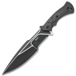 M48 Liberator Sabotage II Combat Knife With Sheath - Cast Stainless Steel, Black Oxide Coating, Layered G10 Handle - Length 13 1/2” -Knife Series Shop G17 UC3337