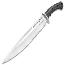 Honshu Boshin Toothpick Knife With Sheath - 7Cr13 Stainless Steel Blade, Contoured TPR Handle, Lanyard Hole - Length 18 3/4” -Knife Series Shop G17 UC3394