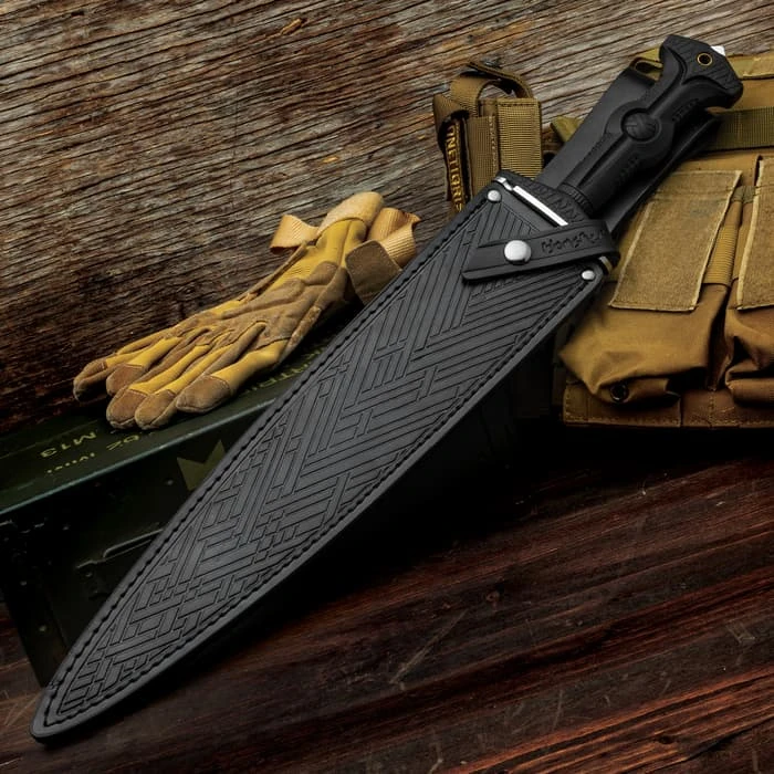 Honshu Legionary Dagger And Sheath - 7Cr13 Stainless Steel Blade, TPR Handle, Stainless Steel Guard - Length 19 5/8" 6 Honshu Legionary Dagger And Sheath - 7Cr13 Stainless Steel Blade, TPR Handle, Stainless Steel Guard - Length 19 5/8" - Image 6