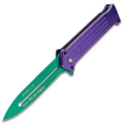 Joker Assisted Opening Stiletto Pocket Knife - Batman Switch -Knife Series Shop G19 BK5054