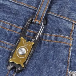 SHTF 20-In-1 Multi-Tool EDC With Carabiner Quick Release Clip - Various Sized Wrenches And Screwdrivers, Blade, Ruler, File -Knife Series Shop G33 BK4479