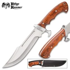 Ridge Runner Woodland Reverie Bowie / Fixed Blade Knife - Stainless Steel, Full Tang - Genuine Zebrawood - Nylon Sheath - Collecting, Field Use, Display And More - 13 1/4" -Knife Series Shop H17 RR730