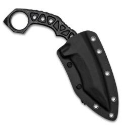 M48 OPS Tanker Combat Karambit With Sheath - 3Cr13 Stainless Steel Construction, Black Finish, Open-Ring Pommel - Length 9 1/8” -Knife Series Shop H17 UC3443