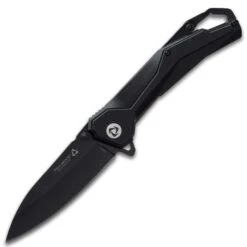 Rampage Tailwind Blackout Ball Bearing Pocket Knife - 3Cr13 Stainless Steel Blade, G10 And Steel Handle, Non-Reflective -Knife Series Shop H19 BK5466
