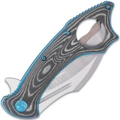 Hibben Warbird Folding Karambit - 7Cr17 Stainless Steel Blade, Micarta Handle Scales, Open-Ring Pommel - Closed 4 3/4” -Knife Series Shop H19 GH5103