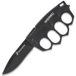USMC Trench Folding Knuckle Knife - Stainless Steel Blade, TPU Handle, Glass Breaker Pommel, Pocket Clip - Closed 4 3/4” 13 USMC Trench Folding Knuckle Knife - Stainless Steel Blade, TPU Handle, Glass Breaker Pommel, Pocket Clip - Closed 4 3/4” -Knife Series Shop H19 UC3463