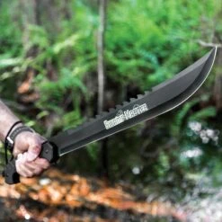 Black Legion Swamp Master Machete Knife With Sheath - Stainless Steel Blade, Textured TPU Handle, Lanyard - Length 24” -Knife Series Shop I17 BV562